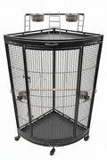 LARGE CORNER BIRD CAGE BLACK 0617