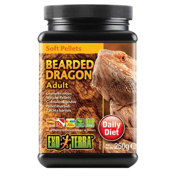 EXO TERRA SOFT PELLETS BEARDED DRAGON ADULT 250G