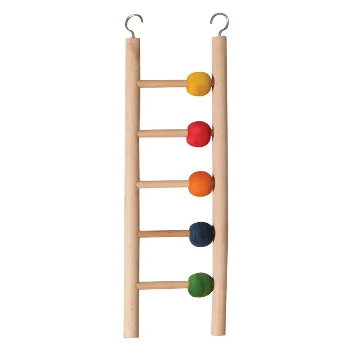 AVIONE WOODEN BIRD LADDER WITH BEADS 5 STEPS