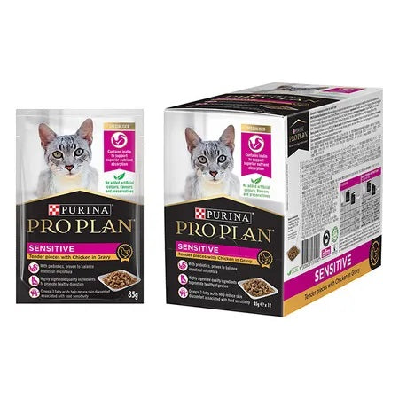 PRO PLAN CAT SENSITIVE CHICKEN IN GRAVY 85G X 12