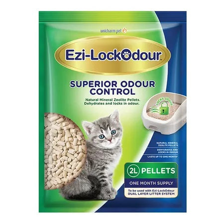EZI LOCK NATURAL MINERAL ZEOLITE CAT LITTER PELLETS 2L
