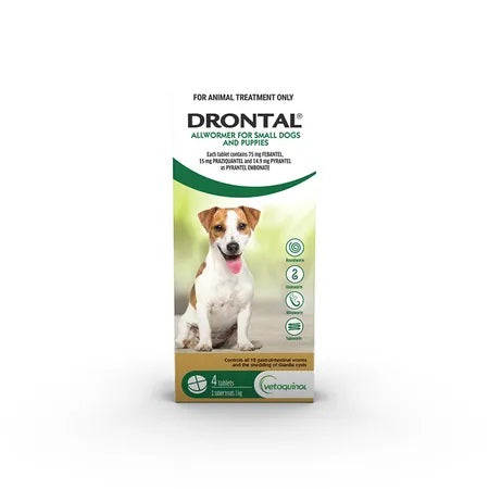 DRONTAL ALL WORMER SMALL DOGS & PUPPIES 4PK TABS
