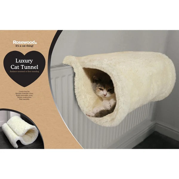 ROSEWOOD LUXURY CAT TUNNEL MOUNTABLE CREAM