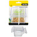 AVIONE PLASTIC BIRD FEEDER DISH CLEAR HOODED