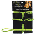 SCREAM REFLECTIVE CAT & PUPPY HARNESS WITH LEAD GREEN