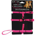 SCREAM REFLECTIVE CAT & PUPPY HARNESS WITH LEAD PINK