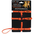 SCREAM REFLECTIVE CAT & PUPPY HARNESS WITH LEAD ORANGE