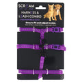 SCREAM REFLECTIVE CAT & PUPPY HARNESS WITH LEAD PURPLE