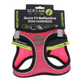SCREAM REFLECTIVE QUICK FIT HARNESS XLRG PINK
