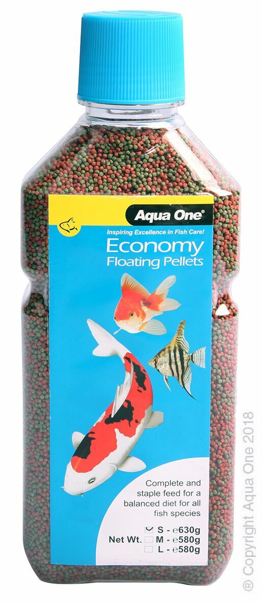 AQUA ONE ECONOMY FLOATING PELLETS SMALL 1MM 630G