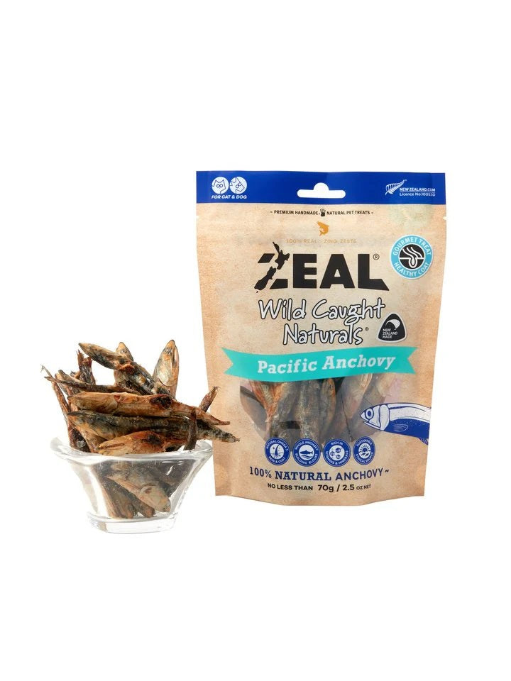 ZEAL FREE RANGE FREEZE DRIED PACIFIC ANCHOVIES 70G