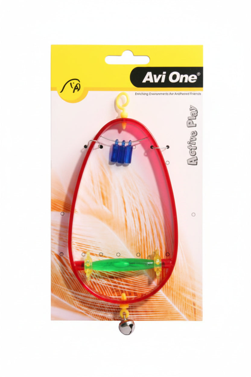 AVIONE BIRD TOY SWING WITH PERCH AND BELL 21CM ASST