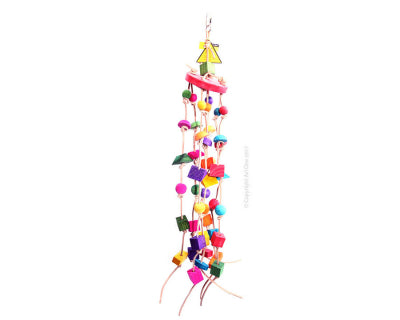 AVI ONE BIRD TOY LEATHER ROPE WINDCHIME