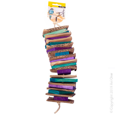 AVI ONE BIRD TOY WOODEN BLOCKS AND CARDBOARD
