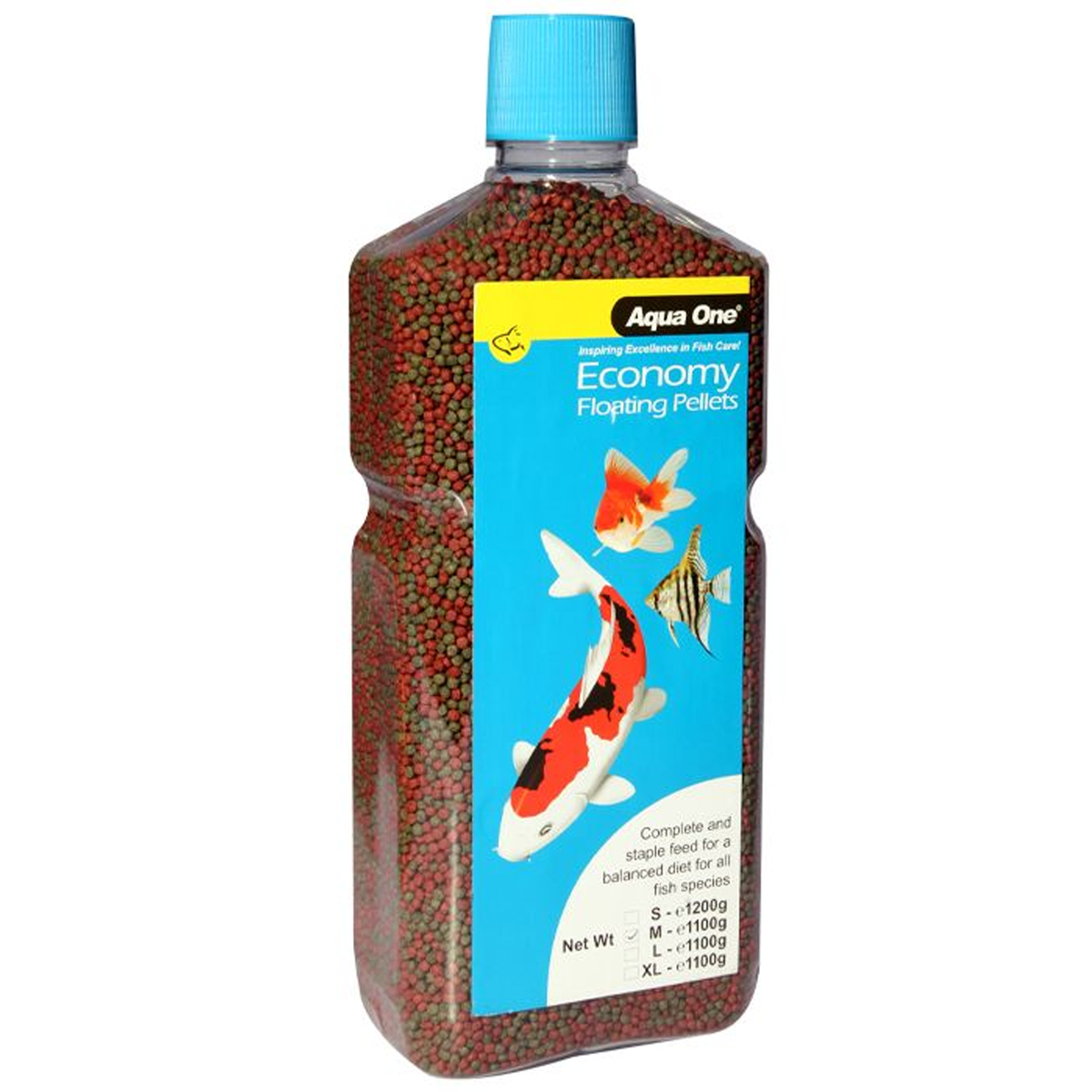 AQUA ONE ECONOMY FLOATING PELLETS MEDIUM 2MM 1100G