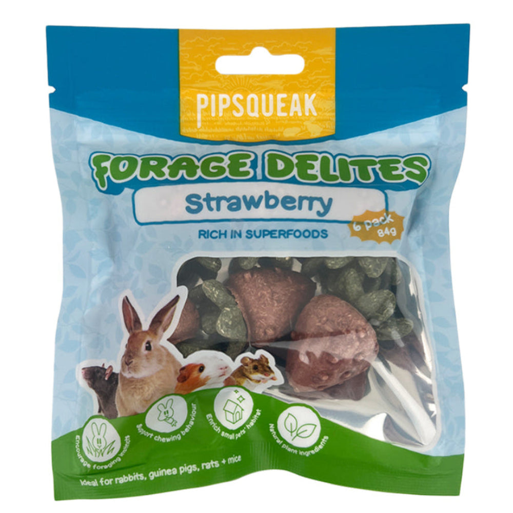 PIPSQUEAK FORAGE DELITES STRAWBERRY PIECES 6PK