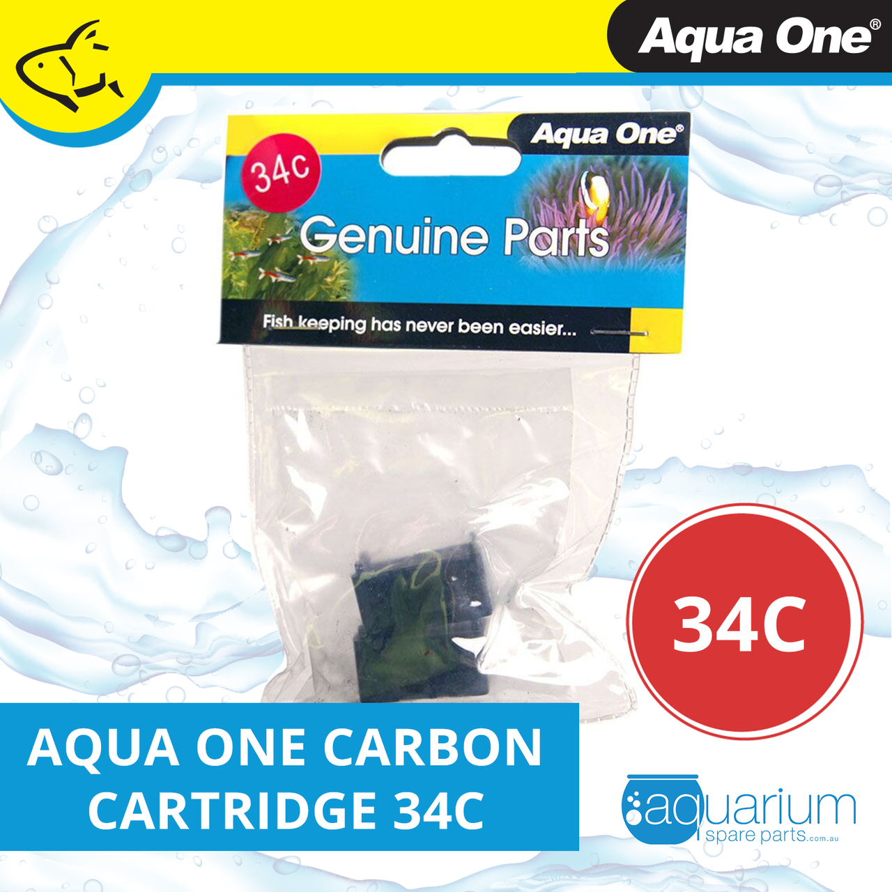 AQUA ONE CARBON CARTRIDGE 34C 2 PACK