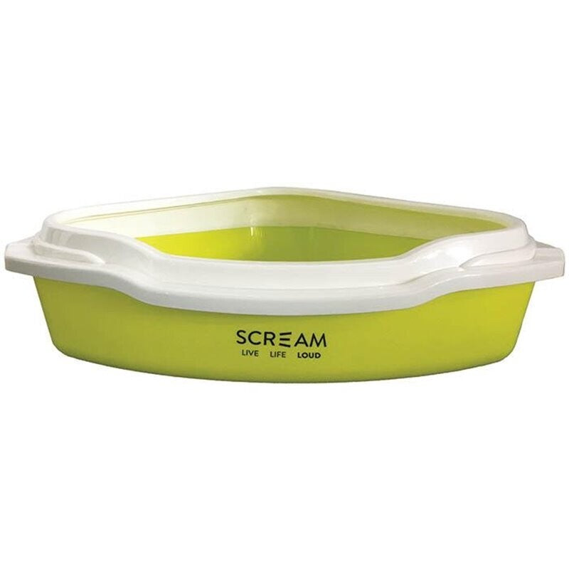 SCREAM CORNER CAT LITTER TRAY GREEN