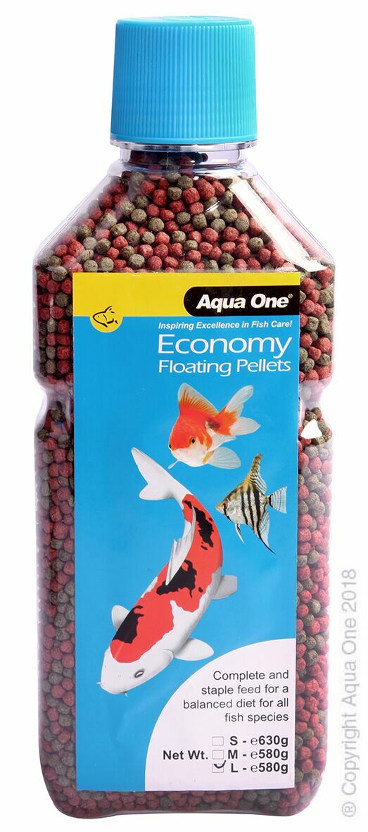 AQUA ONE ECONOMY FLOATING PELLETS LARGE 3MM 580G