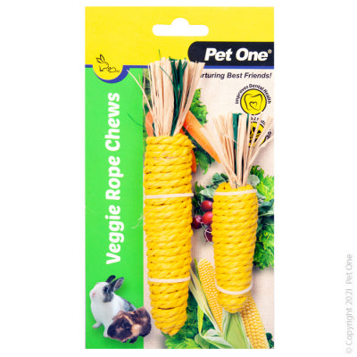 PET ONE SMALL ANIMAL VEGGIE ROPE CHEW CORN MEDIUM