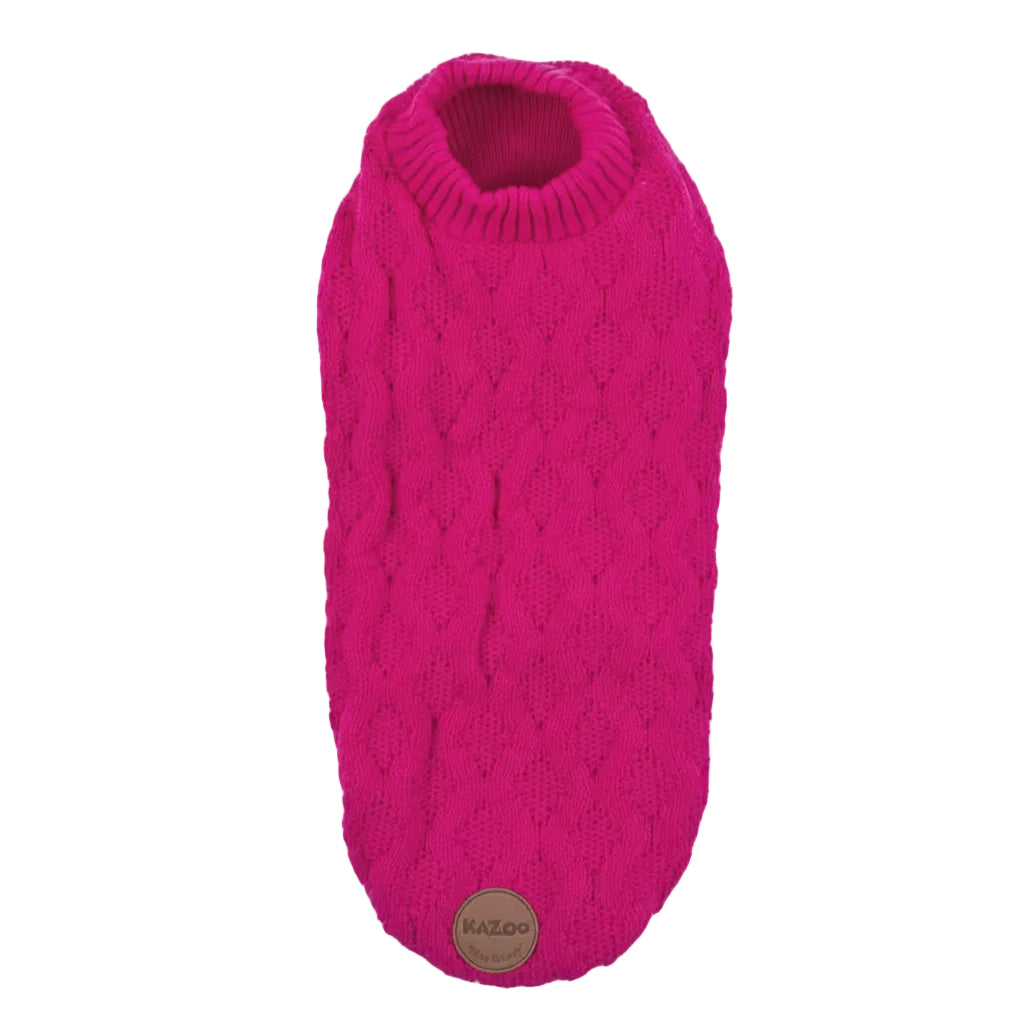 KAZOO DOG WAVE KNITTED JUMPER RASPBERRY PINK