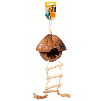 AVIONE BIRD TOY COCONUT HUT WITH LADDER 59CM