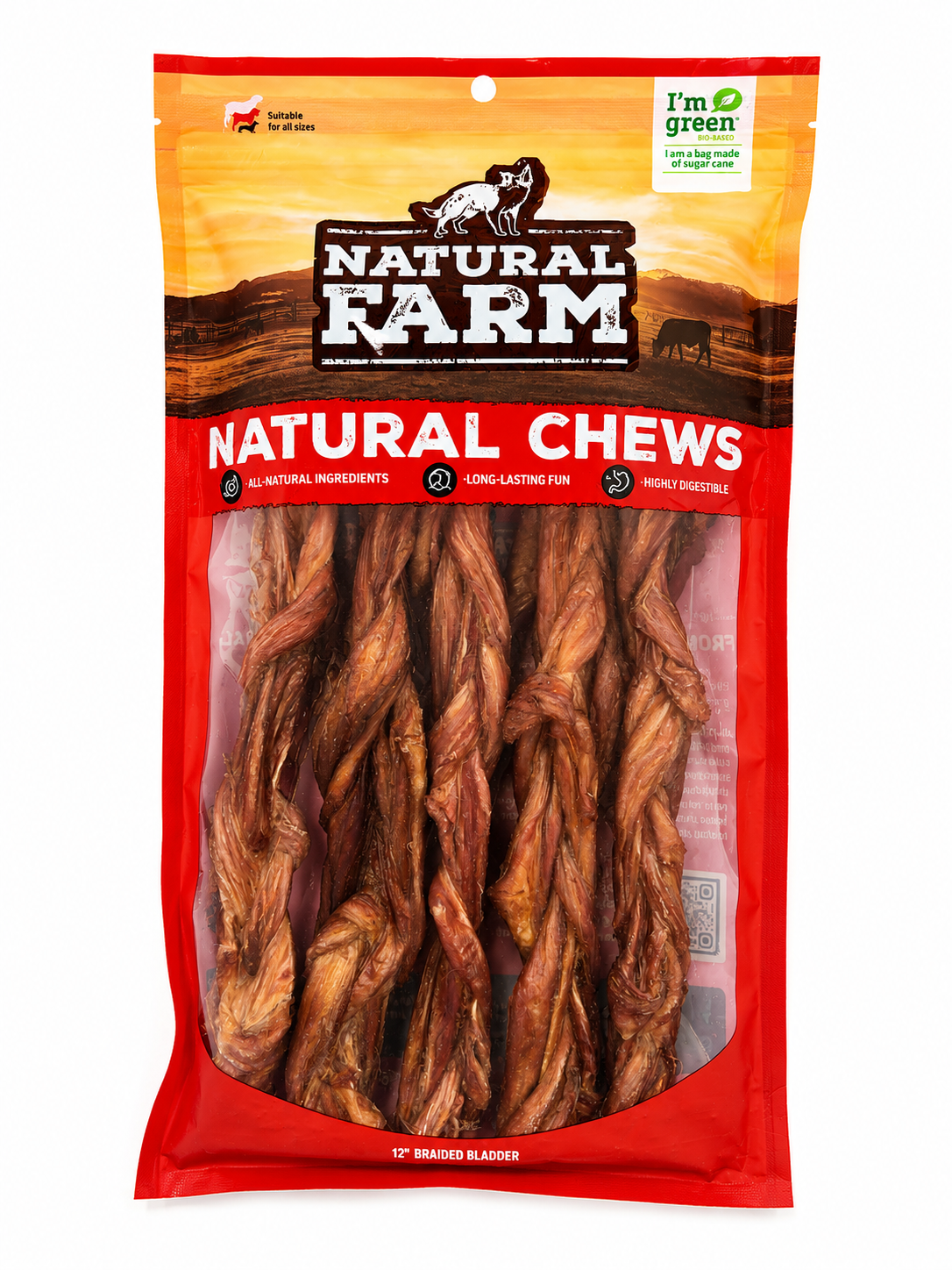 NATURAL FARM 12" BRAIDED BLADDER 5PC
