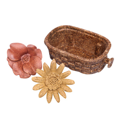 SMALL ANIMAL FLOWER BASKET TREAT 3PK