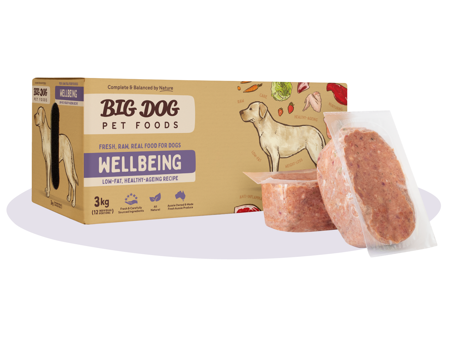 BIG DOG WELLBEING PATTIES 3KG