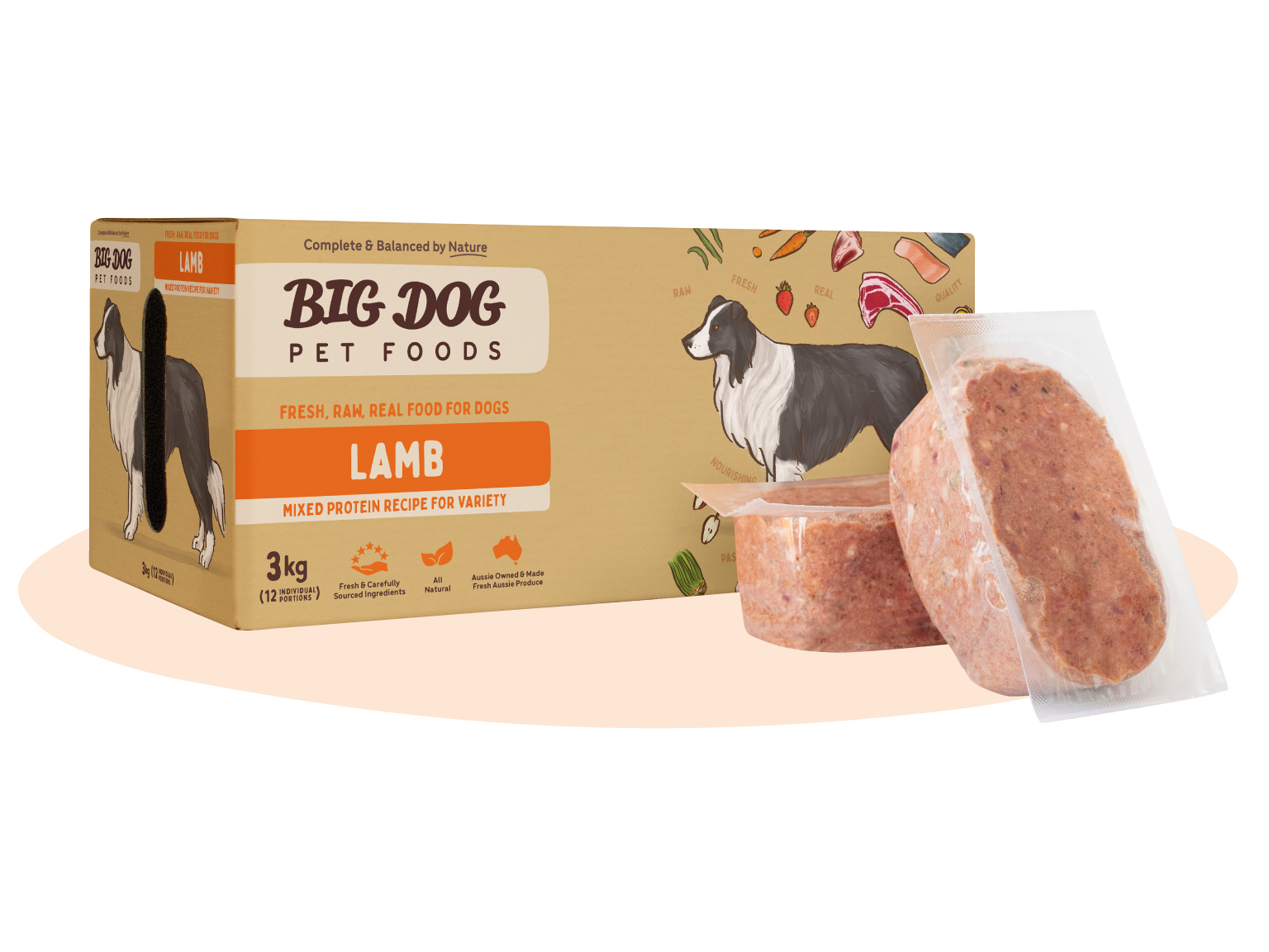 BIG DOG LAMB PATTIES 3KG