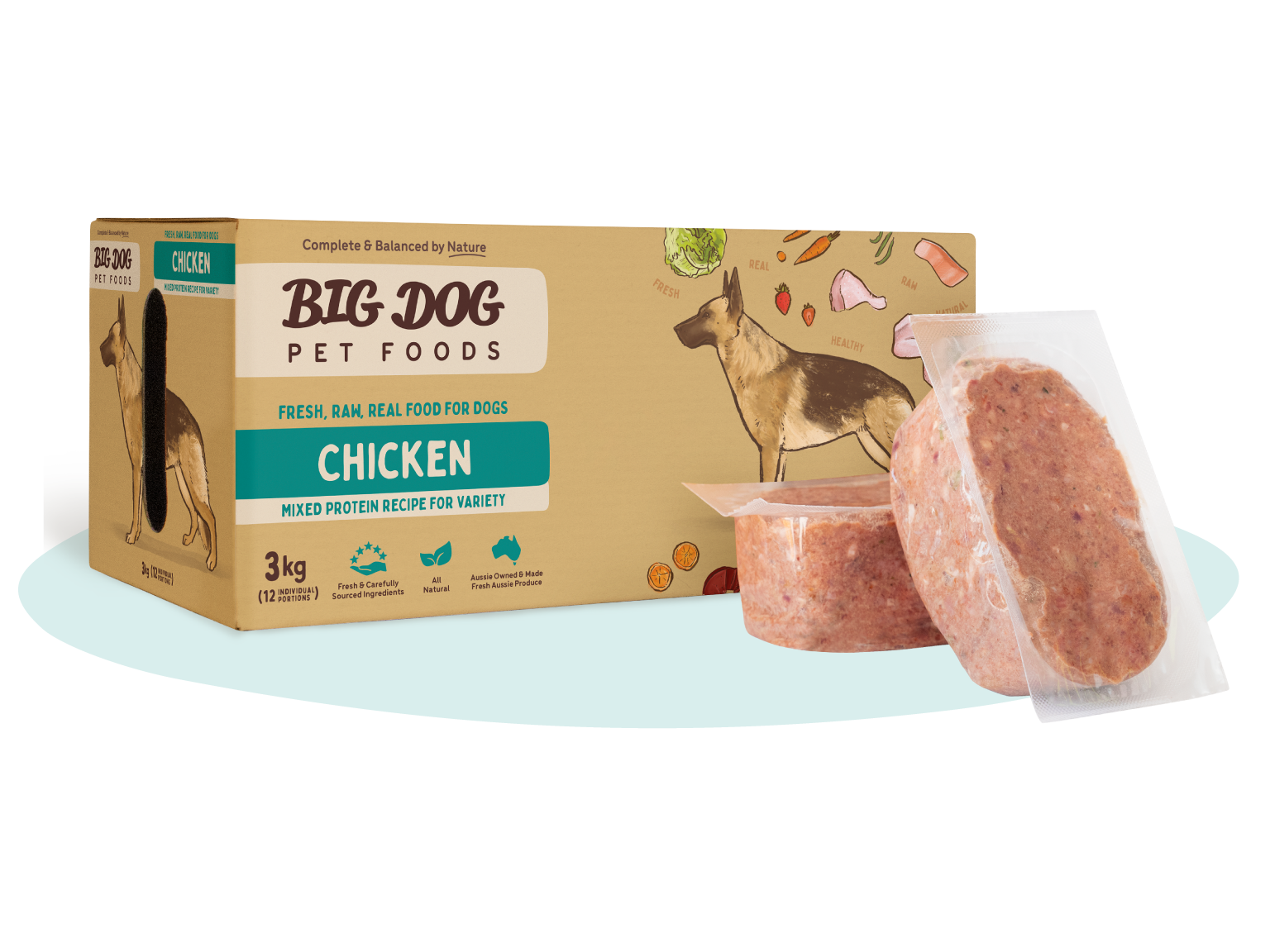 BIG DOG CHICKEN PATTIES 3KG