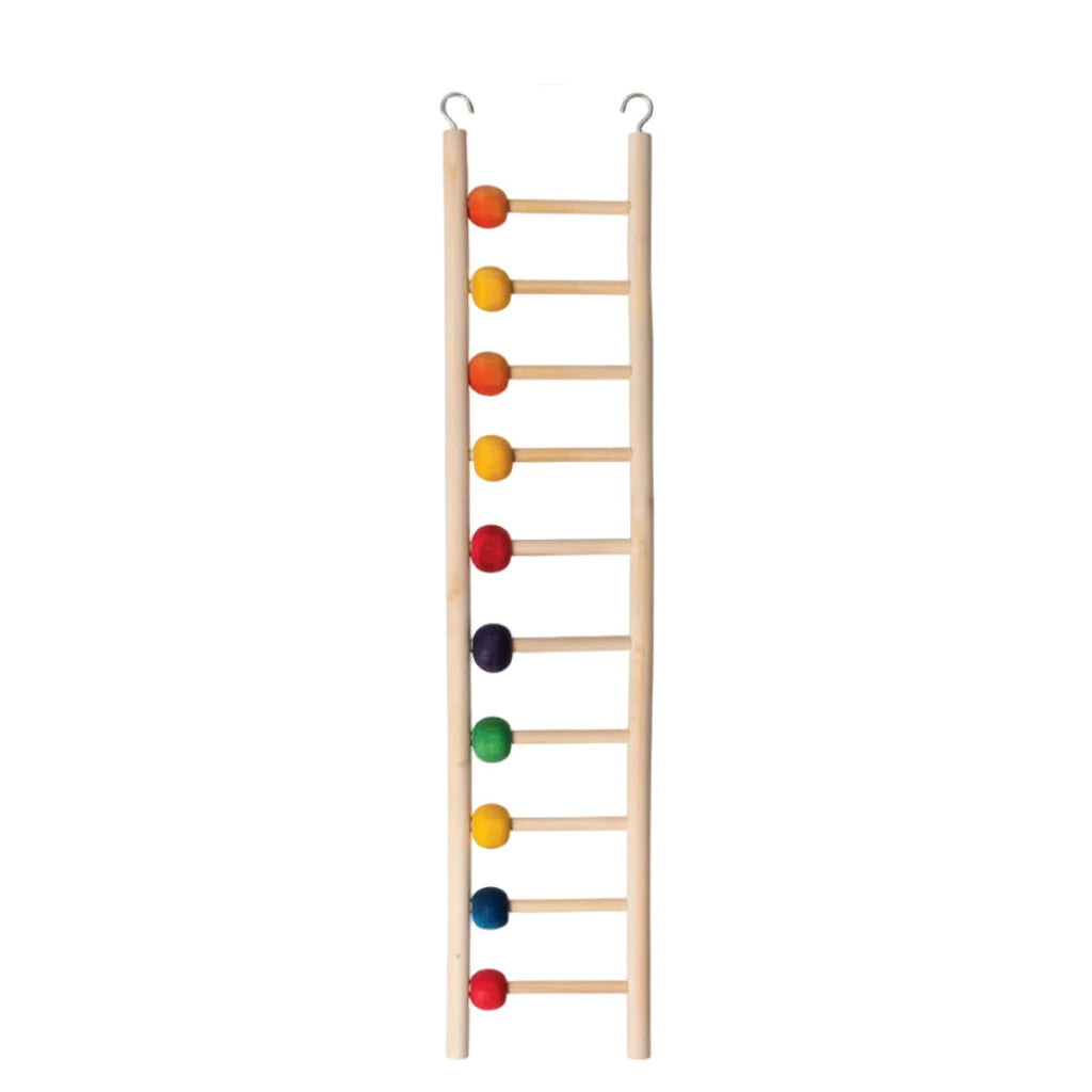 AVIONE WOODEN BIRD LADDER WITH BEADS 12 STEPS