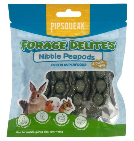 PIPSQUEAK FORAGE DELITES NIBBLE PEA PODS 4PK