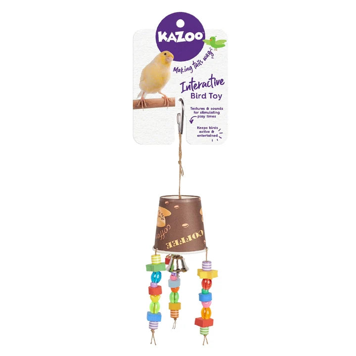 KAZOO BIRD TOY DANGLE CUP WITH BEADS