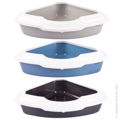 PETONE CORNER CAT LITTER TRAY LARGE ASST