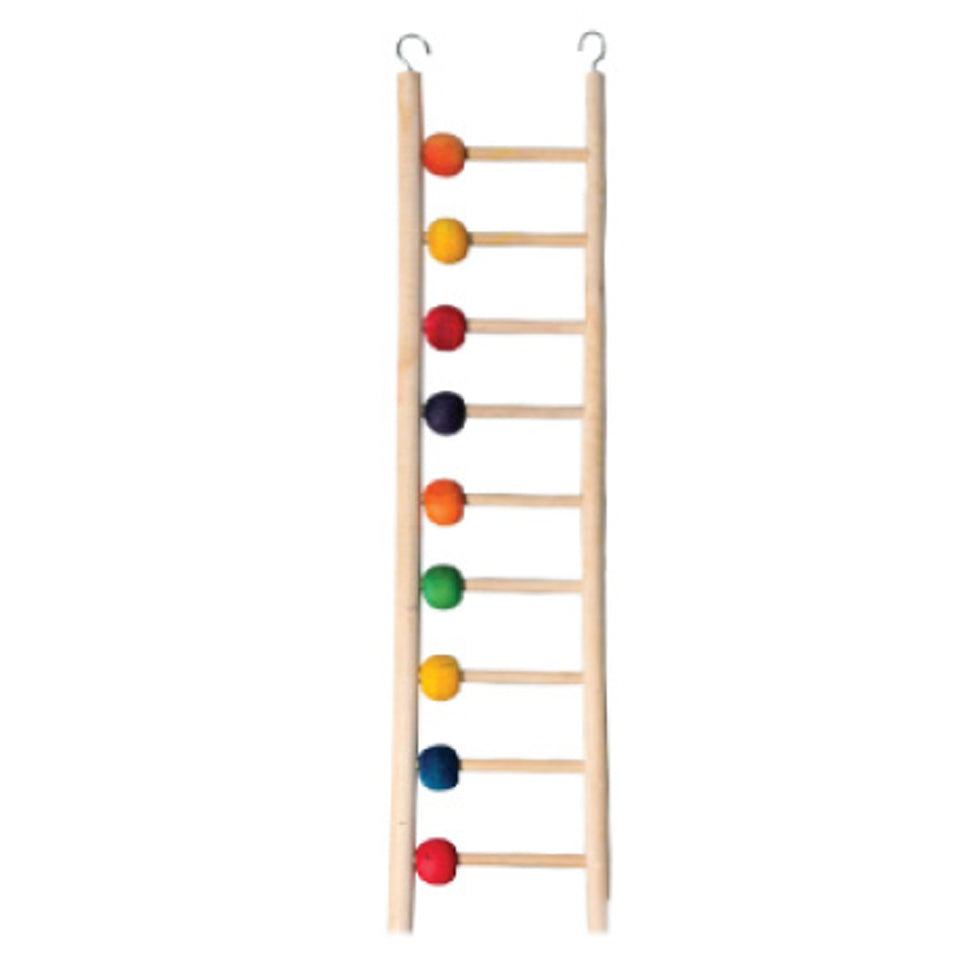 AVIONE WOODEN BIRD LADDER WITH BEADS 9 STEPS