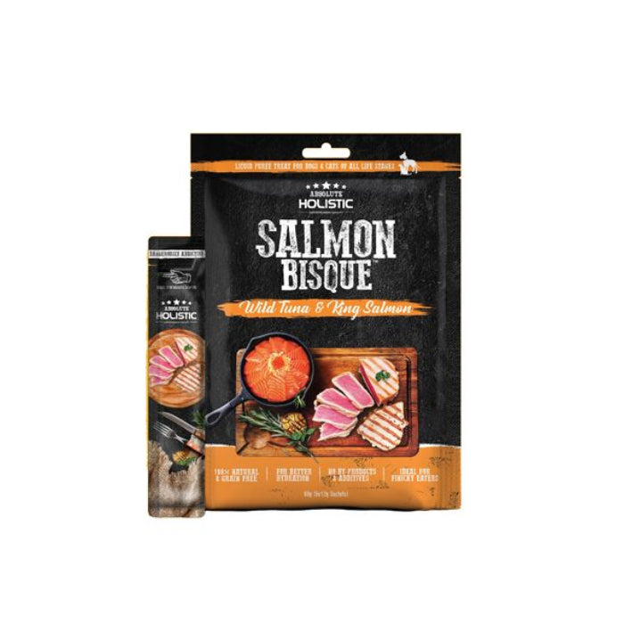 ABSOLUTE HOLISTIC SALMON BISQUE & TUNA TUBES 5PK 12G