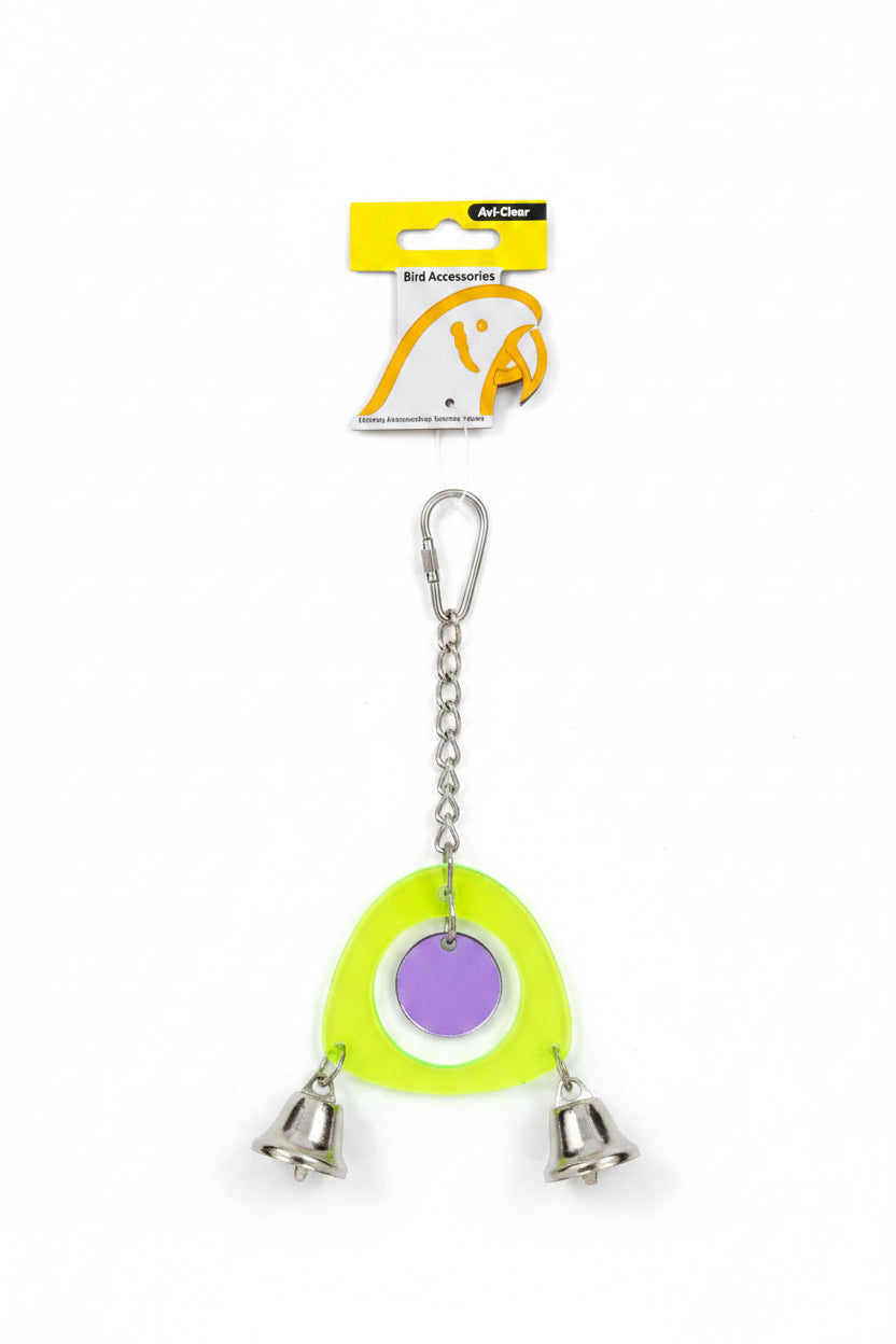 AVIONE BIRD TOY ACRYLIC MIRROR WITH BELLS