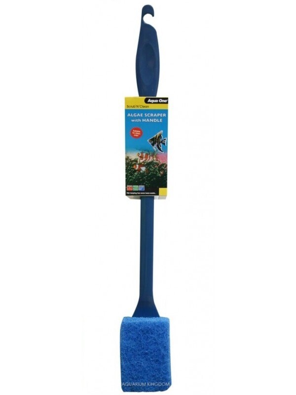 AQUA ONE SCRUB N CLEAN ALGAE SCRAPER WITH HANDLE