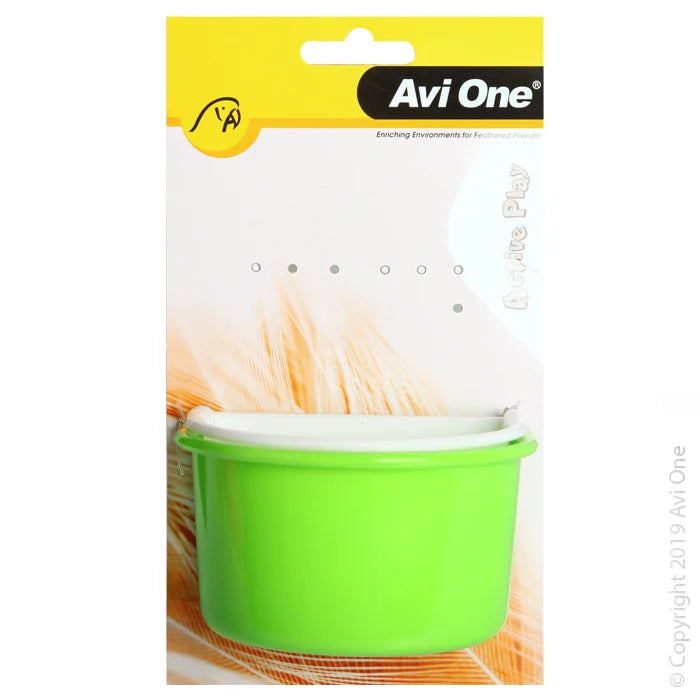 AVIONE BIRD PLASTIC D SHAPE FEEDER DISH 2 PACK ASST