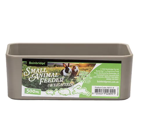 BAINBRIDGE SMALL ANIMAL FEEDER RECTANGLE 500ML BROWN