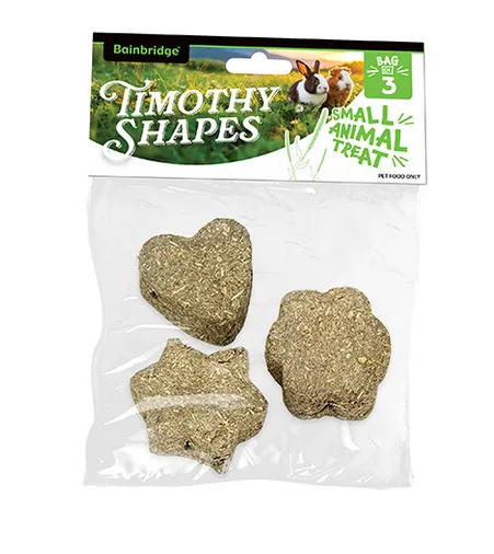 BAINBRIDGE TIMOTHY HAY SHAPES TREAT 3PK