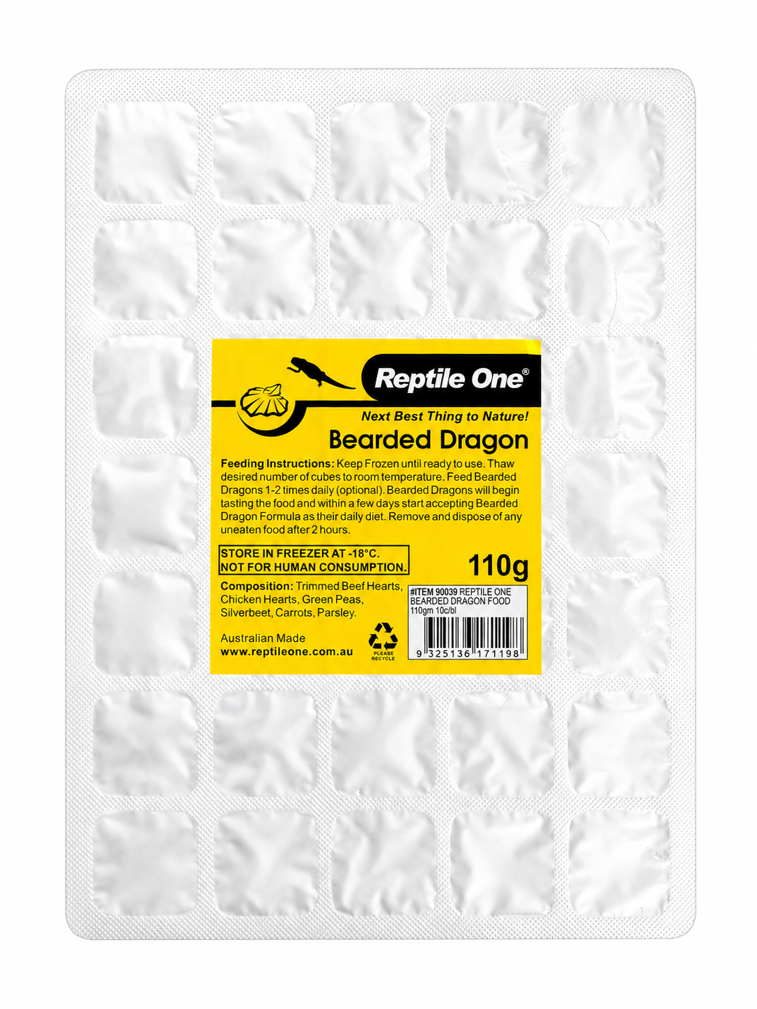 REPTILE ONE BEARDED DRAGON FROZEN FOOD 110G