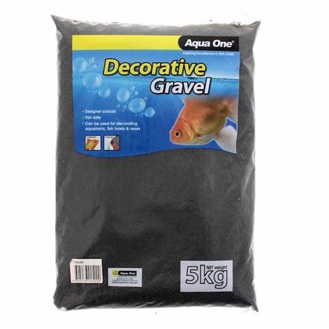AQUA ONE DECORATIVE GRAVEL BLACK SILICA 1MM 5KG