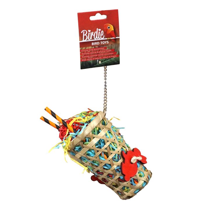 BIRDIE BIRD TOY RATTAN SHREDDER TUBE MEDIUM