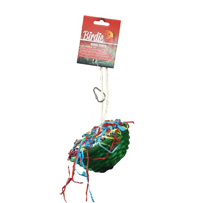 BIRDIE BIRD TOY SHREDDER BASKET WICKER MEDIUM