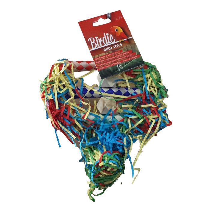 BIRDIE BIRD TOY RATTAN TUBES RAINBOW SHREDDER MEDIUM/LARGE