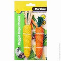 PET ONE SMALL ANIMAL VEGGIE ROPE CHEWS TWIN PACK CARROT/CORN MEDIUM
