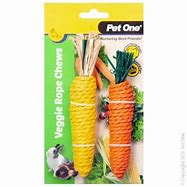 PET ONE SMALL ANIMAL VEGGIE ROPE CHEWS TWIN PACK CARROT/CORN MEDIUM