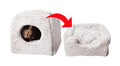 PET ONE CAT CUBE ULTRA PLUSH BED LIGHT GREY